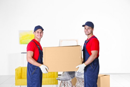 Packed boxes and furniture ready for a local house move